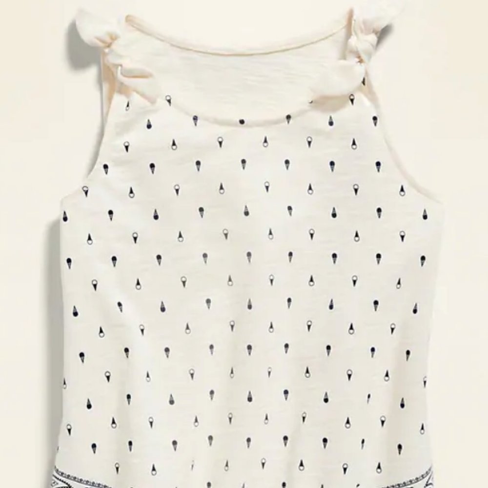 Americana-Print Tie-Sleeve Tank Top for Girls